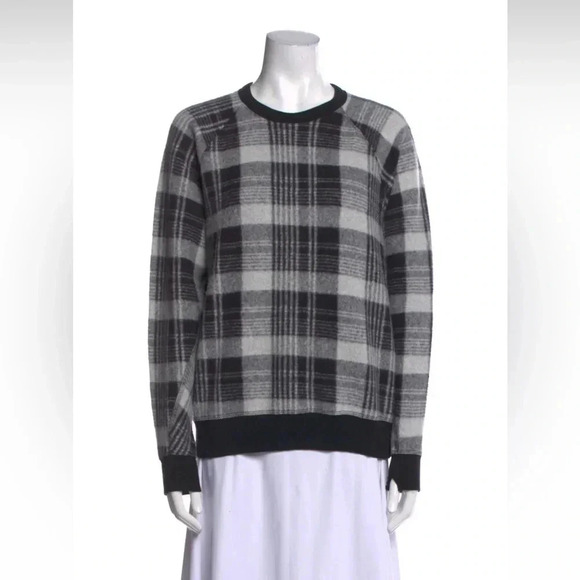 The Great The College Oversized sweater black lumberjack plaid  Excellent Size 0 - Picture 1 of 11